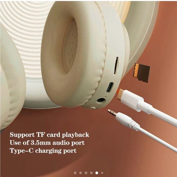 Wireless Over-Ear Headphones - Cream - Picture 5 of 7